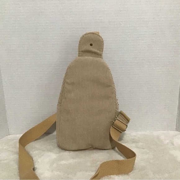 Upcycled Small Cream Corduroy Sling Pack - Picture 5 of 7